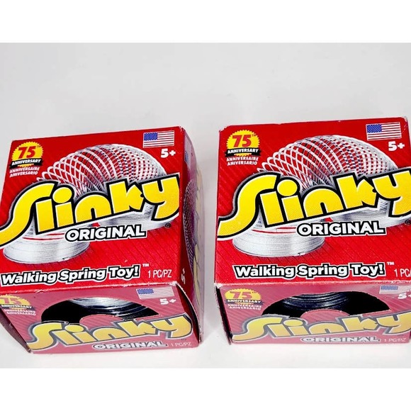 2x Slinky Original Metal Walking Fidget Spring Toys 75th Anniversary Edition - Picture 4 of 5
